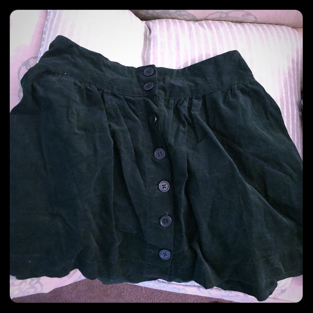 Green corduroy skirt